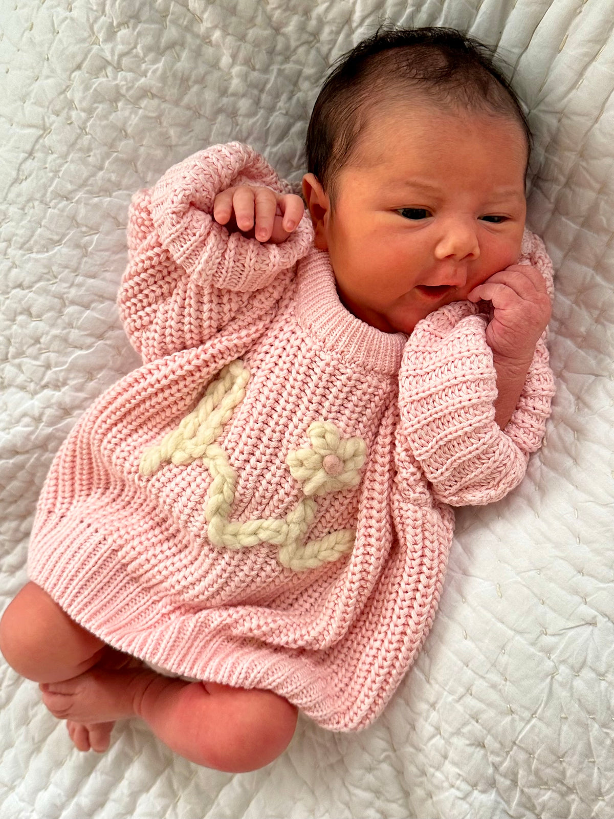 Personalized Hand Embroidered 'Hi' Sweater for Babies & Toddlers