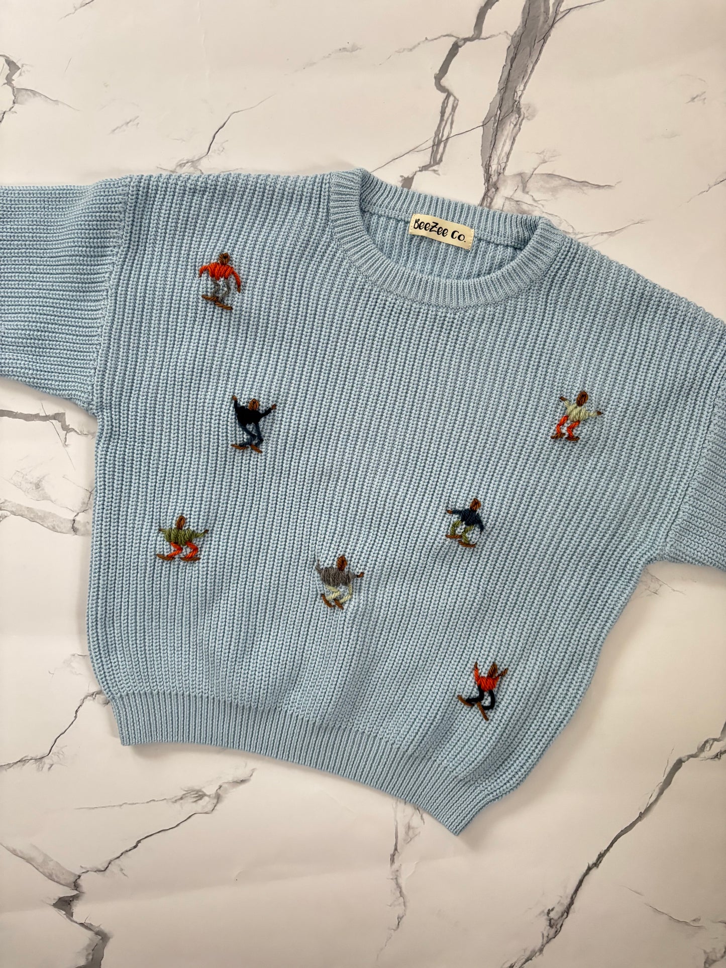 Hand Embroidered Ski Sweater