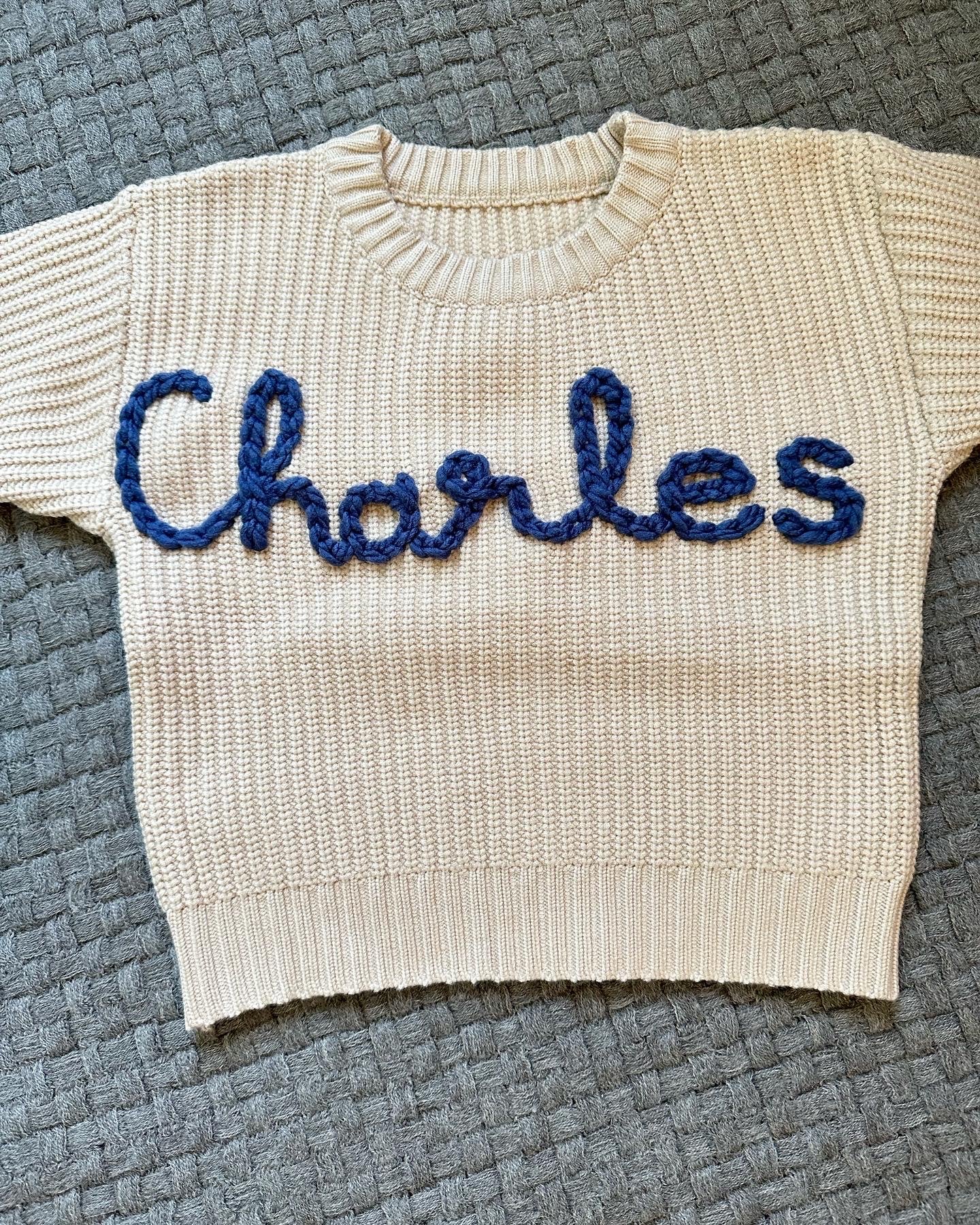 Embroidered Custom Name Sweater (NAME ONLY)