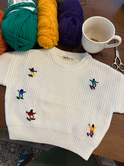 Hand Embroidered Ski Sweater