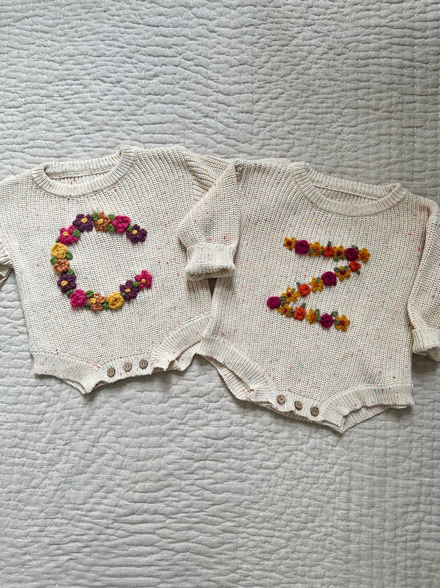 Embroidered Custom LETTER Sweater