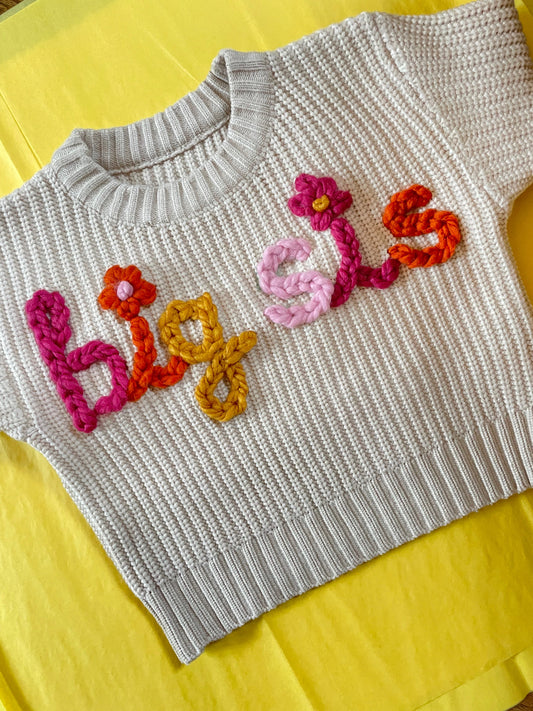 Big Sis Embroidered Sweater - Ready to Ship