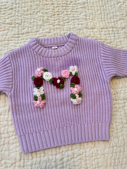 Embroidered Custom LETTER Sweater