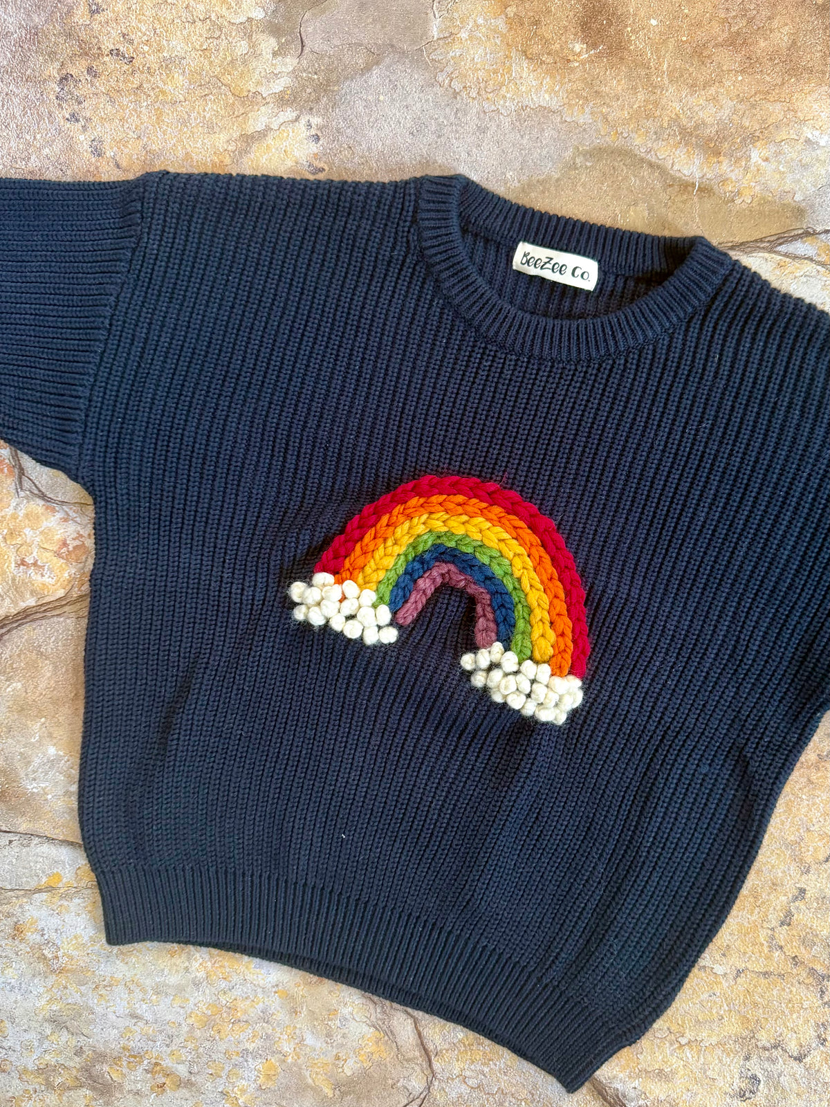 Hand-Embroidered Personalized Rainbow Sweater - March of Dimes