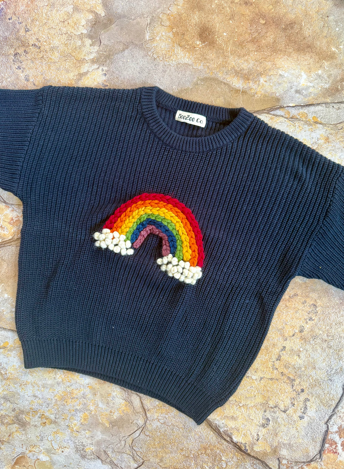 Hand-Embroidered Personalized Rainbow Sweater - March of Dimes