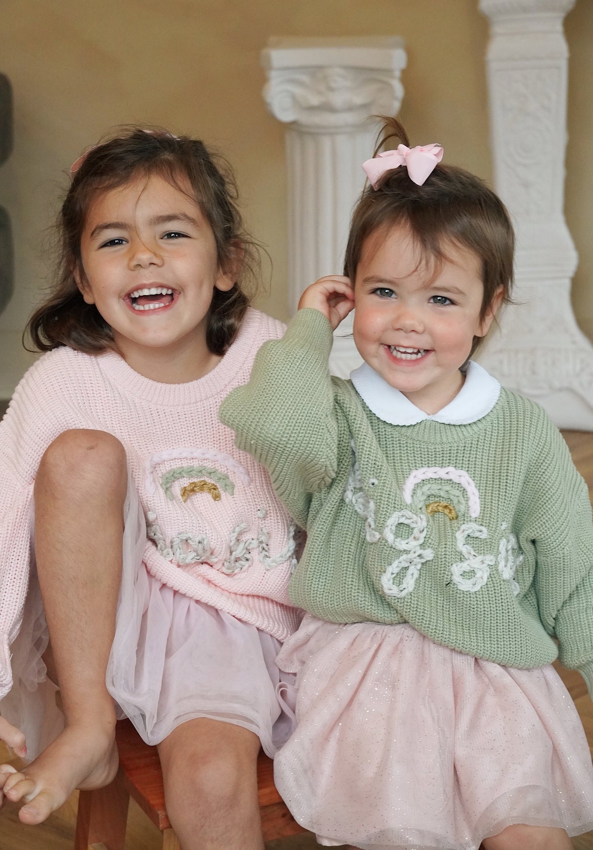 Hand-Embroidered Personalized Rainbow Sweater