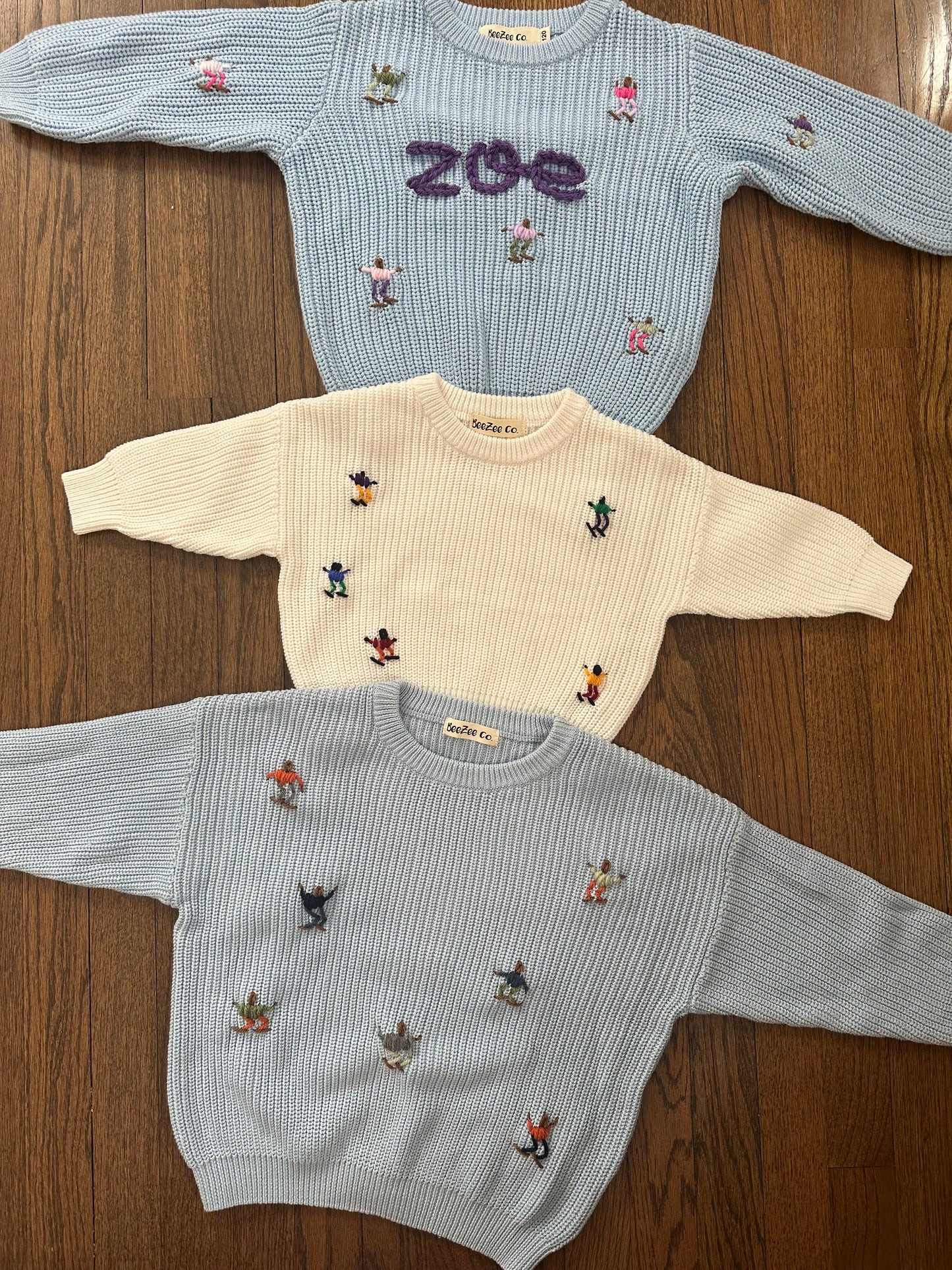 Hand Embroidered Ski Sweater
