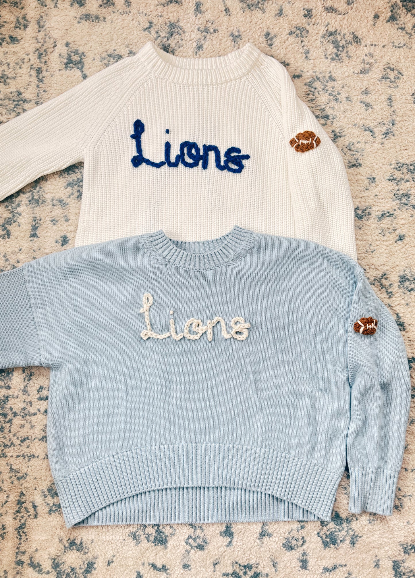 Embroidered Adult Lions Sweater