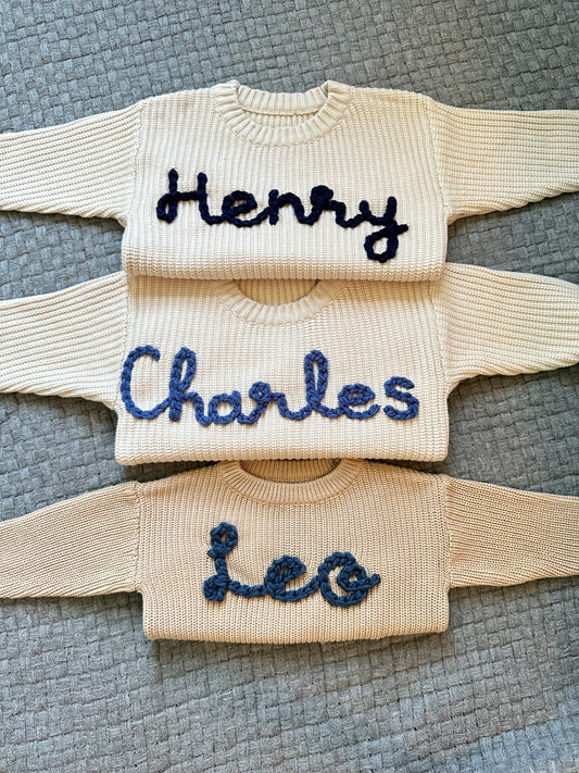 Embroidered Custom Name Sweater (NAME ONLY)