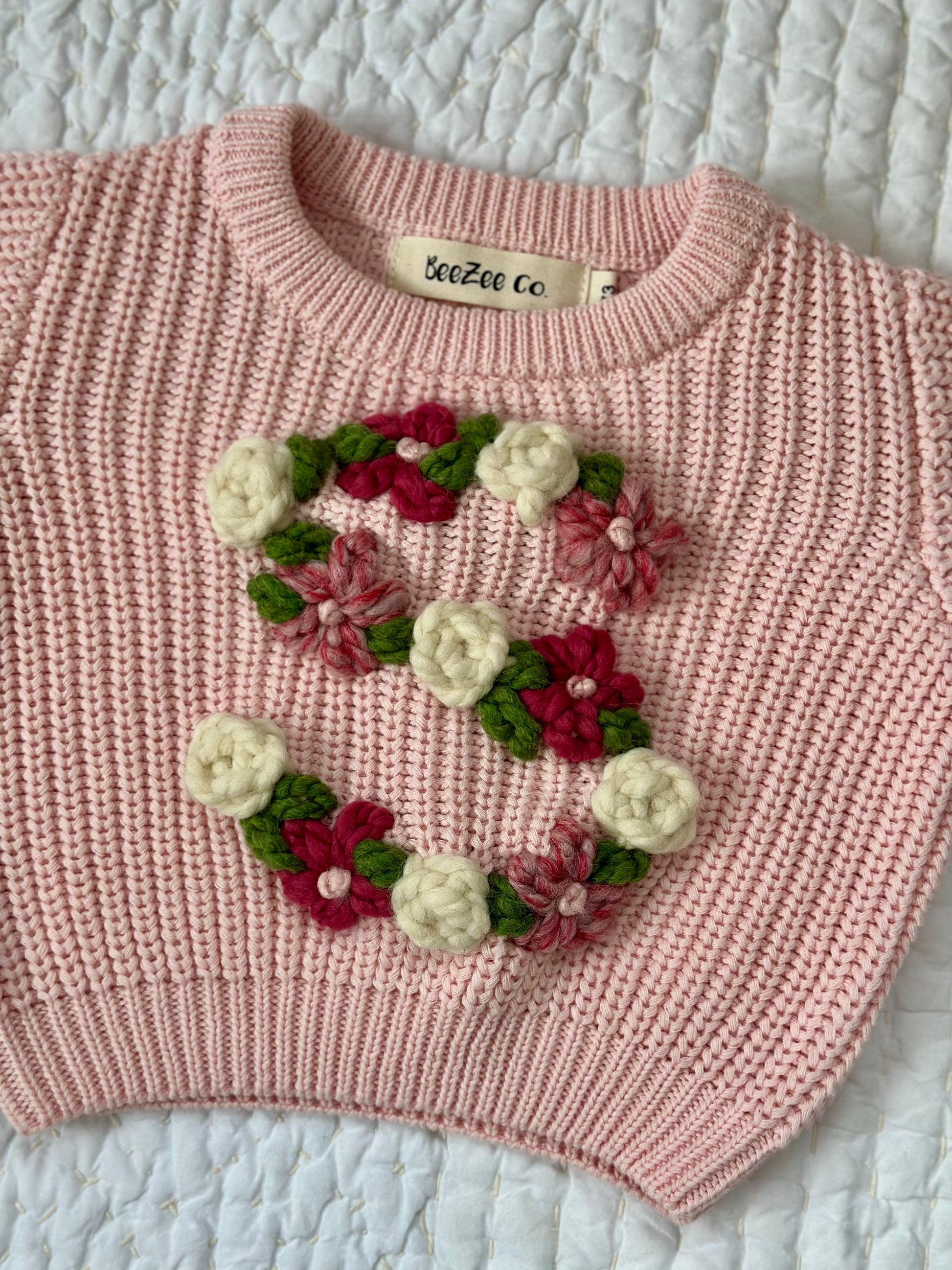 Embroidered Custom LETTER Sweater – BeeZee