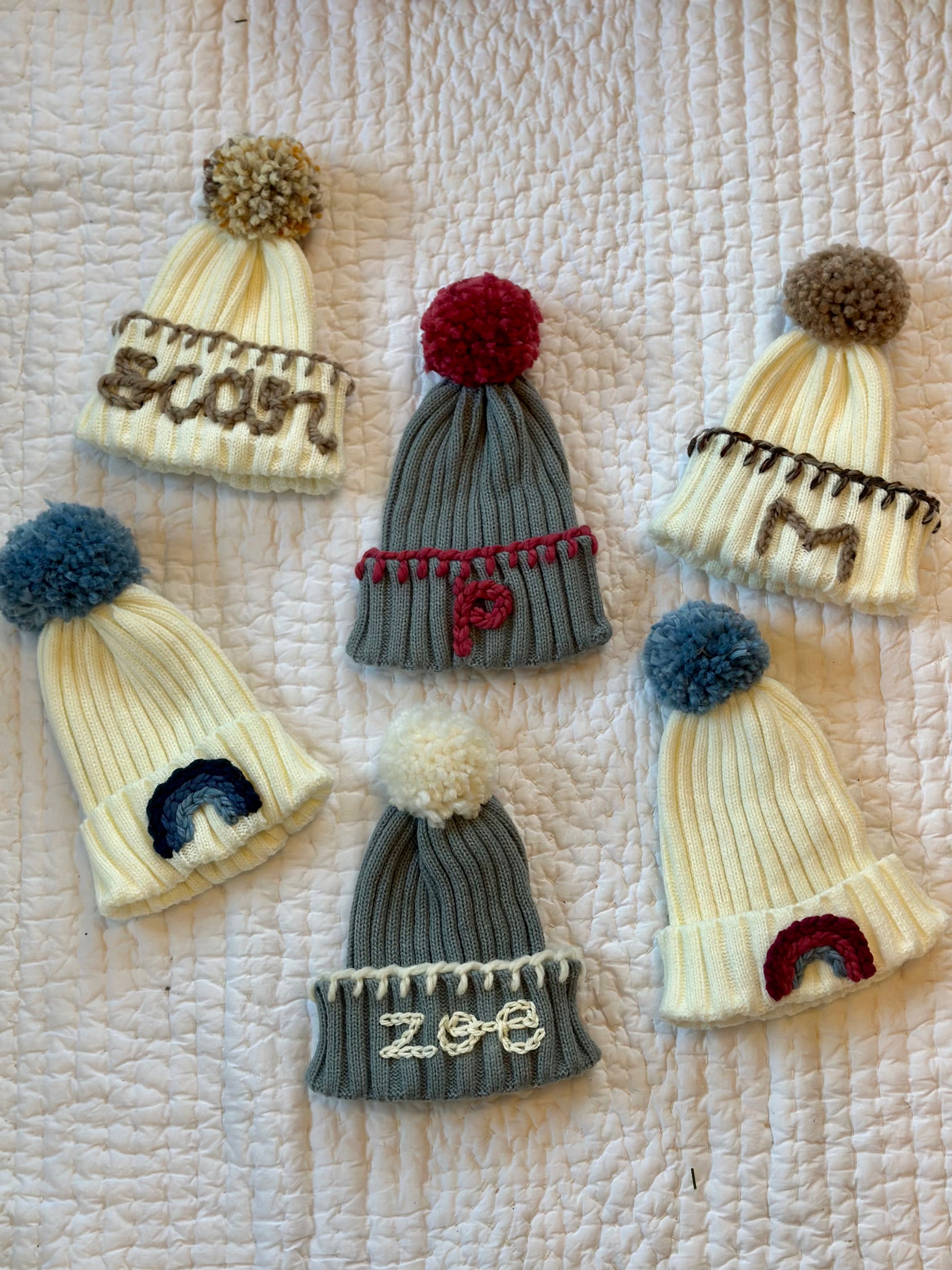 Custom Hand Embroidered Beanie – BeeZee Custom Hand Embroidered Beanie – BeeZee