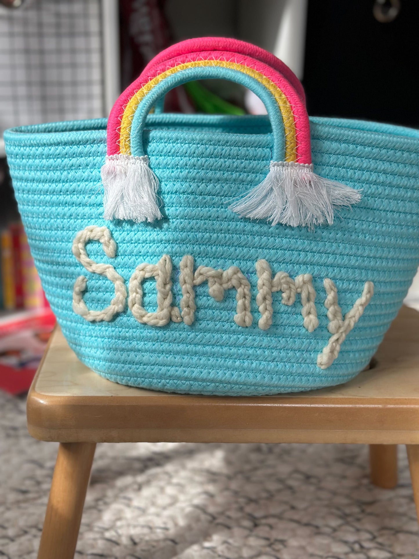 Personalized Hand Embroidered Woven Baskets