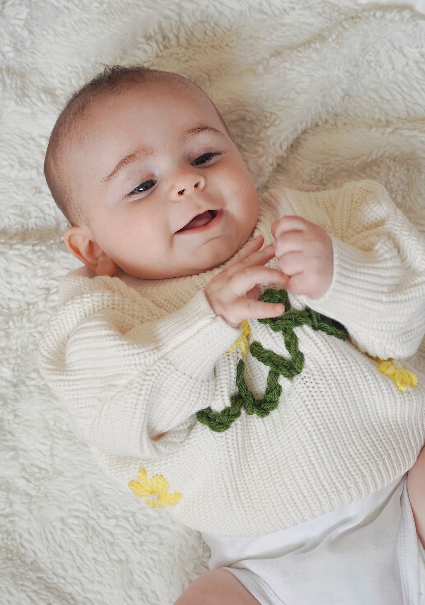 Personalized Baby & Toddler Name Sweater with Floral Embroidery