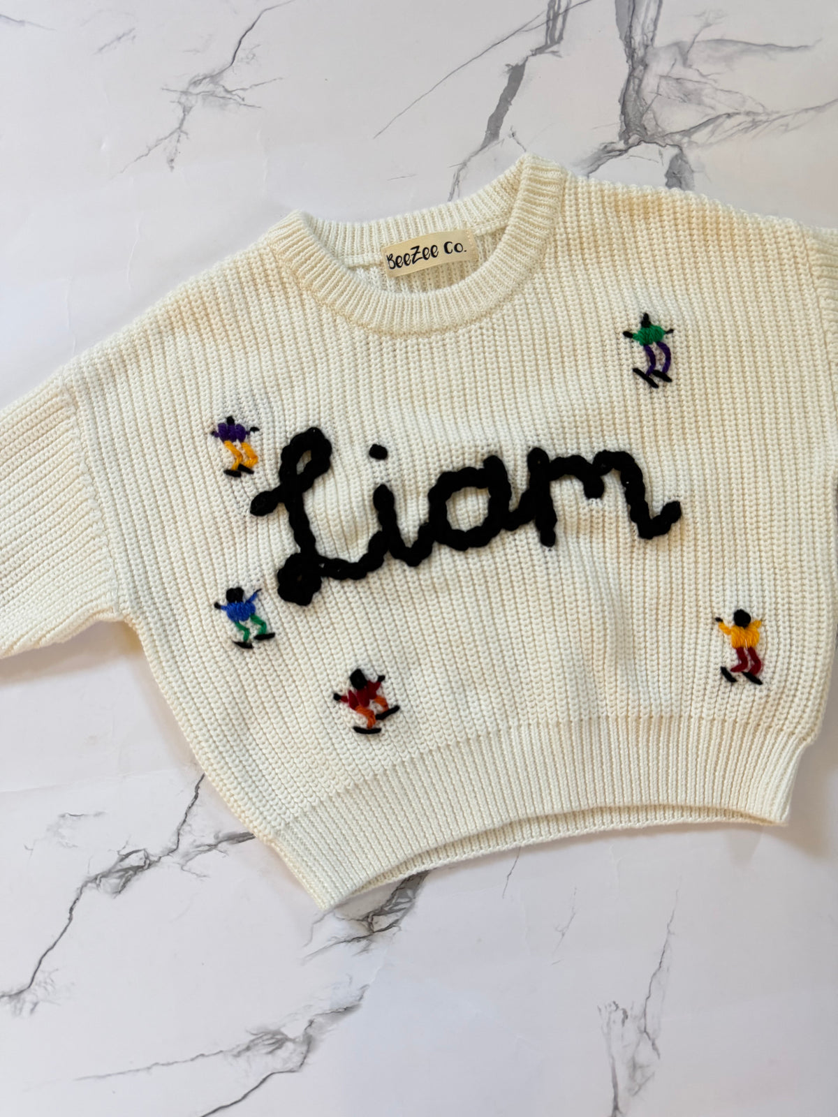 Hand Embroidered Ski Sweater