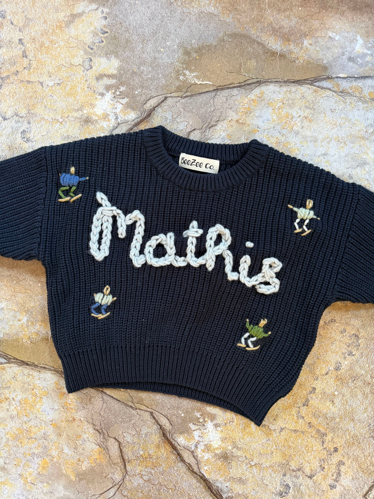 Hand Embroidered Ski Sweater