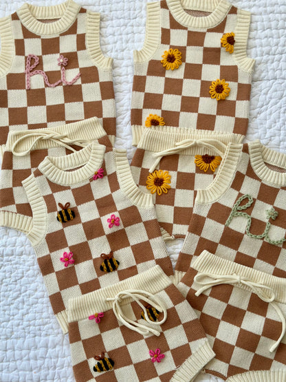 'Hi / Bye' Checkered Set