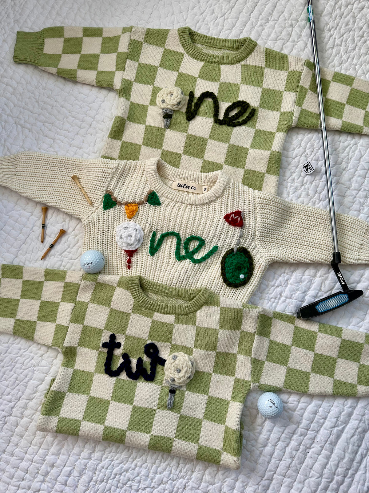 Personalized embroidered sweater for babies and toddlers by BeeZee