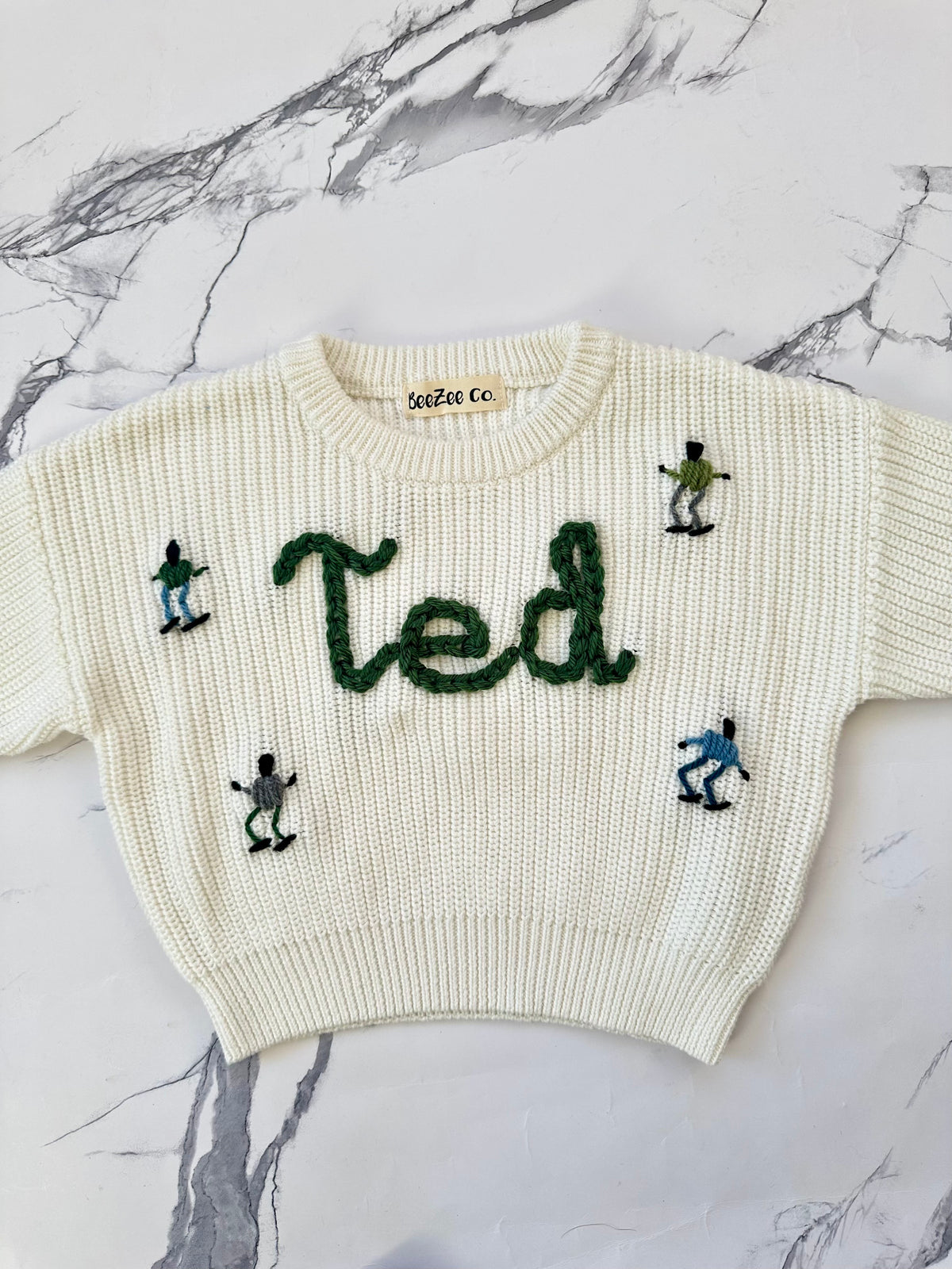 Hand Embroidered Ski Sweater