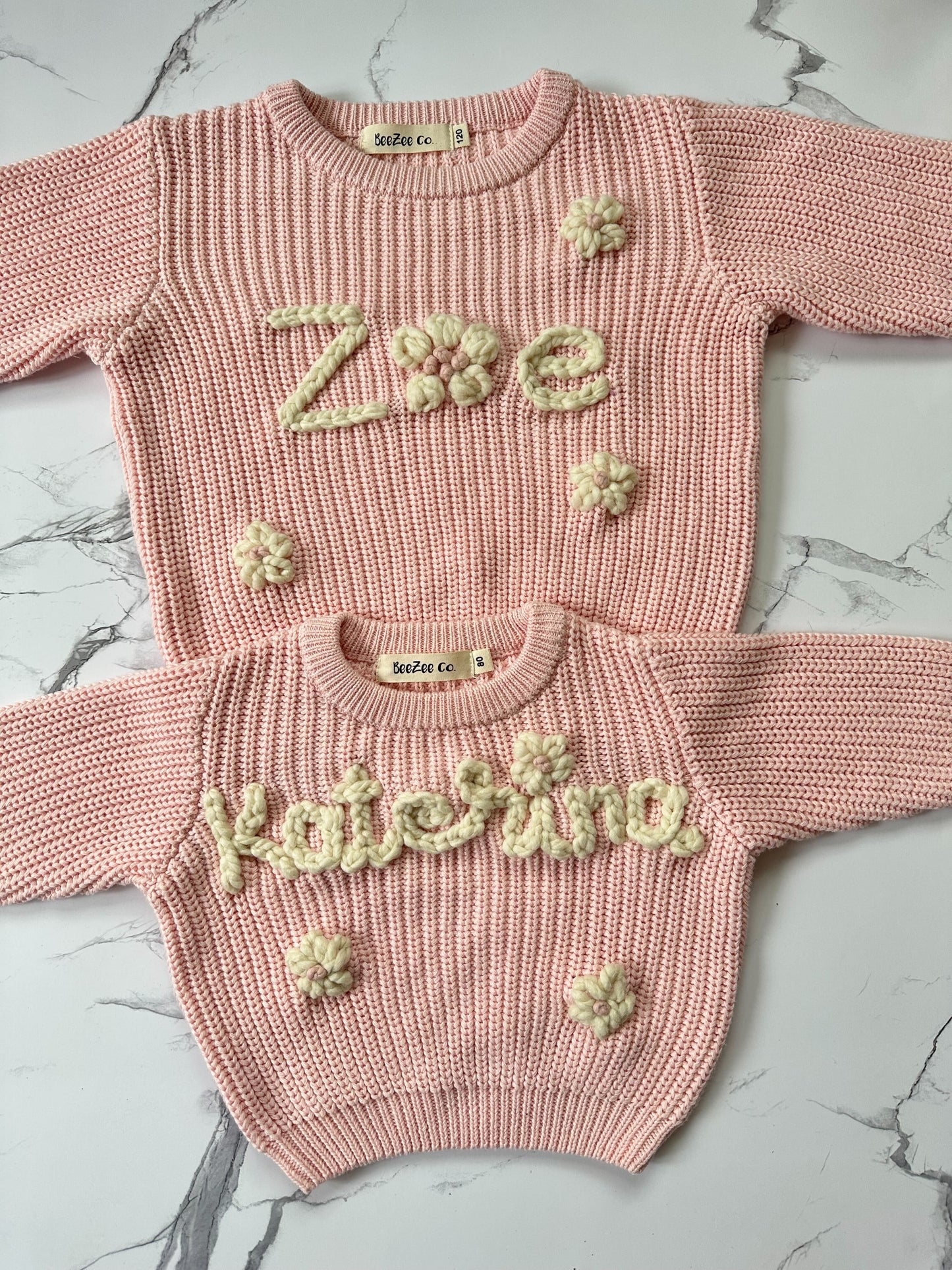 Personalized Baby & Toddler Name Sweater with Floral Embroidery