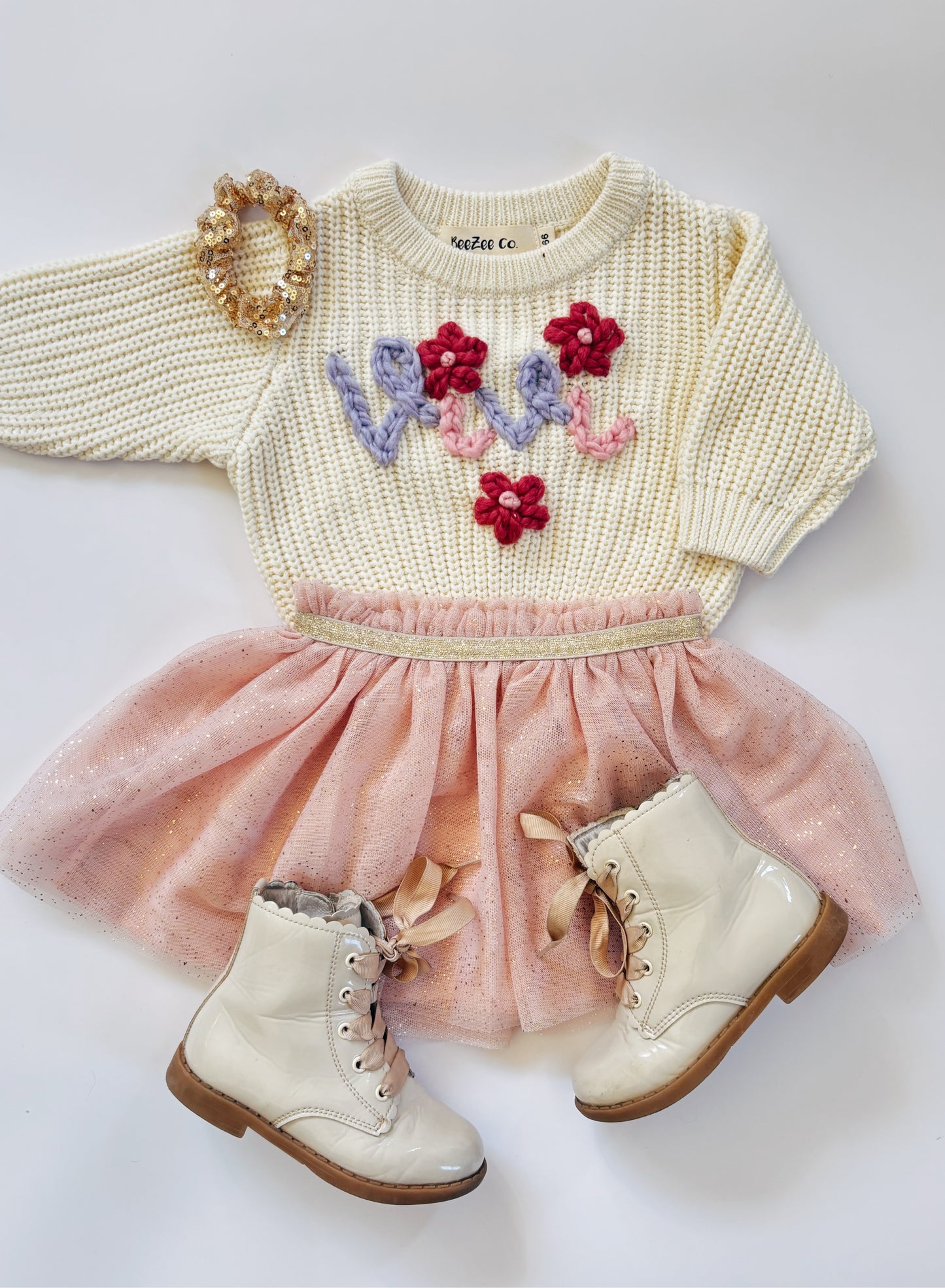 Personalized Baby & Toddler Name Sweater with Floral Embroidery