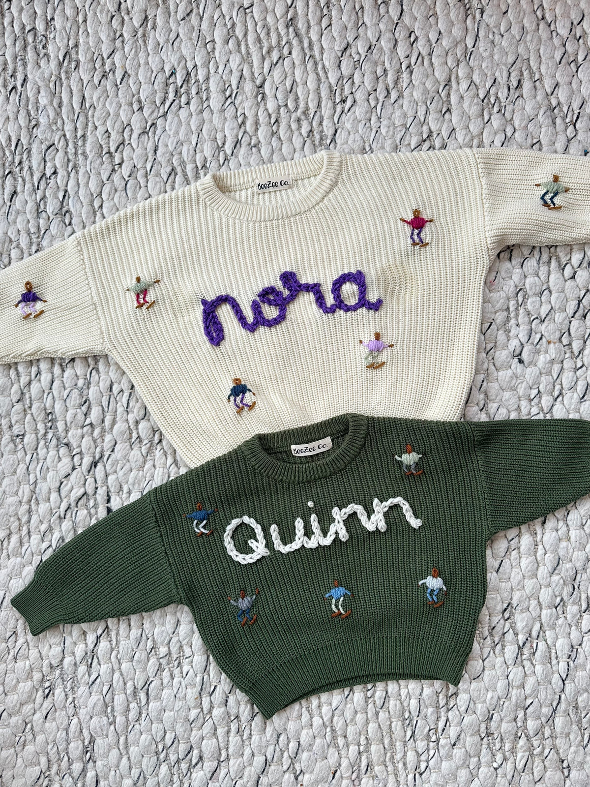 Hand Embroidered Ski Sweater